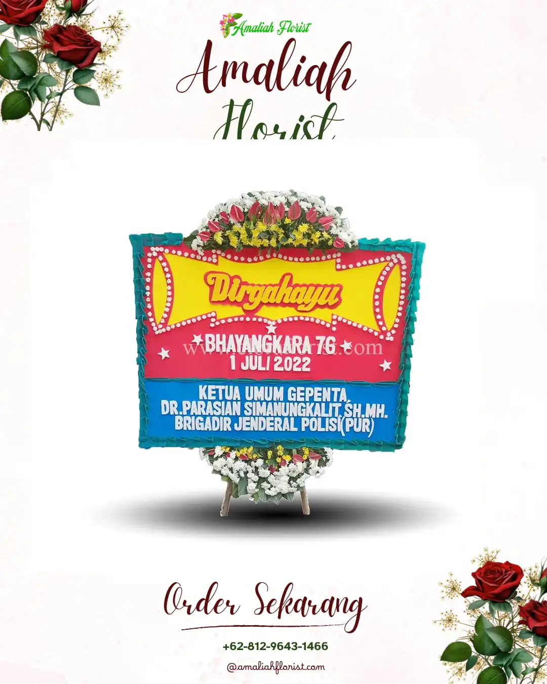 Papan Bunga HUT Ulang Tahun Sitinjau Laut